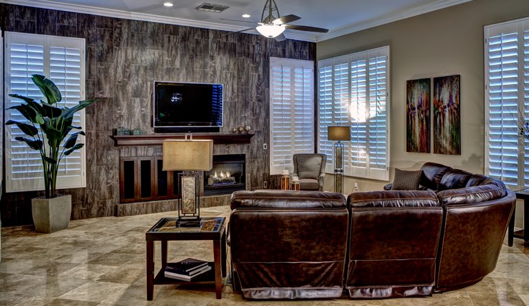Plantation Shutters In A Jacksonville Living Room.